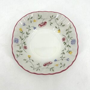 JOHNSON BROS. Vintage White Pink Ditzy Floral England Square Cereal Bowl 6"